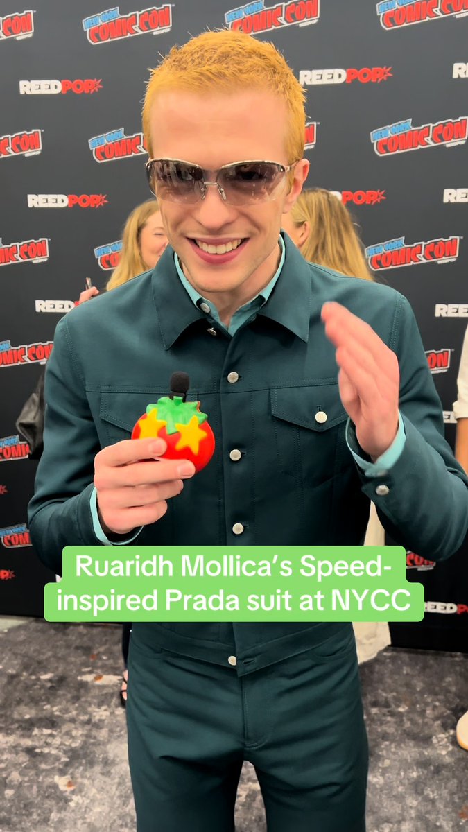 #VisionQuest star Ruaridh Mollica breaks down his custom Prada suit, inspired by his character Tommy, aka Speed, at #NYCC.