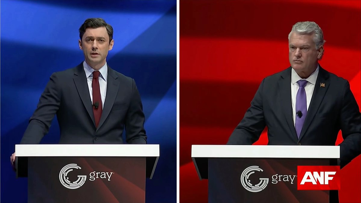 Ossoff: You just heard Mike Collins say the tariffs are working. Go buy groceries. No one in this state seriously believes these tariffs are working, Congressman. It's been a disaster. And so has this war.