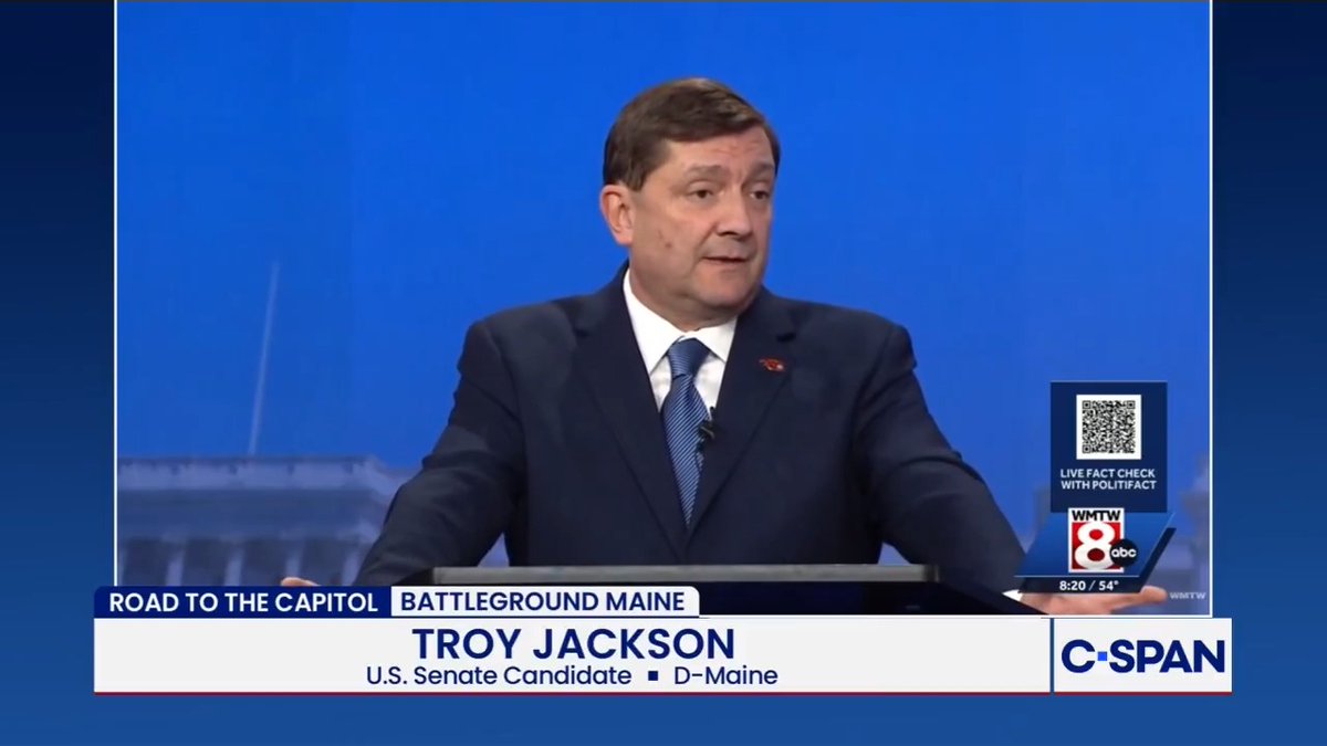 U.S. Sen. candidate Troy Jackson (D-ME) accuses Sen. Susan Collins (R-ME) and her husband of profiting off the war in Iran and Sen. Collins calls the accusation "outrageous" and says "you owe me an apology."