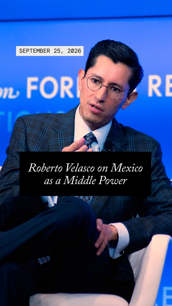 “From the Mexican perspective we don't view ourselves as a middle power,” says Roberto Velasco (Roberto Velasco Álvarez), secretary of foreign affairs of Mexico. “We don't view the world in terms of powers, but what we agree on is that it's a moment where it's important to make sure that we have relations with all the countries in the world, that we engage with all the different regions in the world, and that we diversify our trade and our relations as much as possible.” Watch the full conversation: