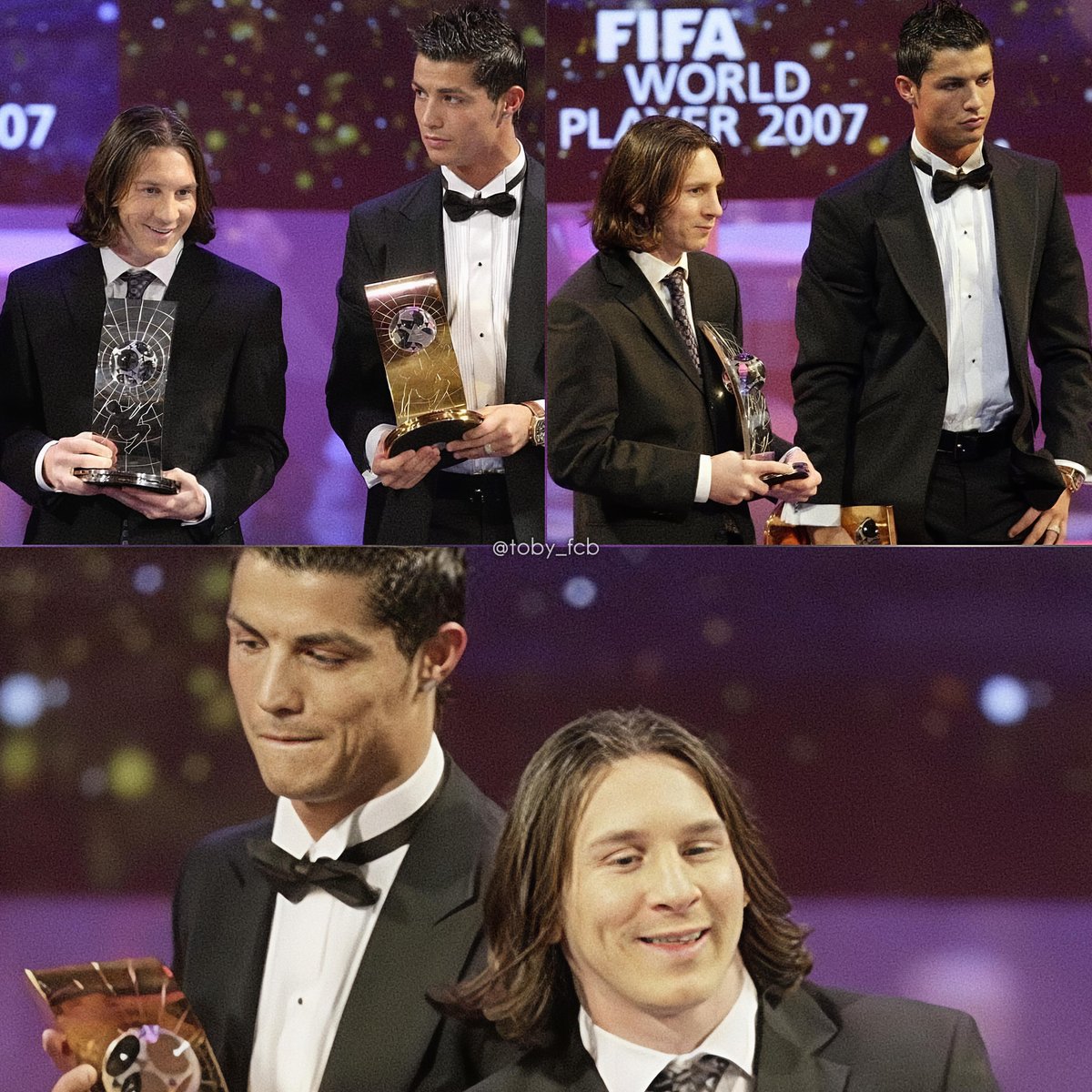Who still remembers the first time Ronaldo tried to take Messi's spot.😂😂 Presenter 👱‍♀️🎙️: "You tried, you tried, but you didn't manage." This is the most legendary piece of foreshadowing in football history. 😭😂
