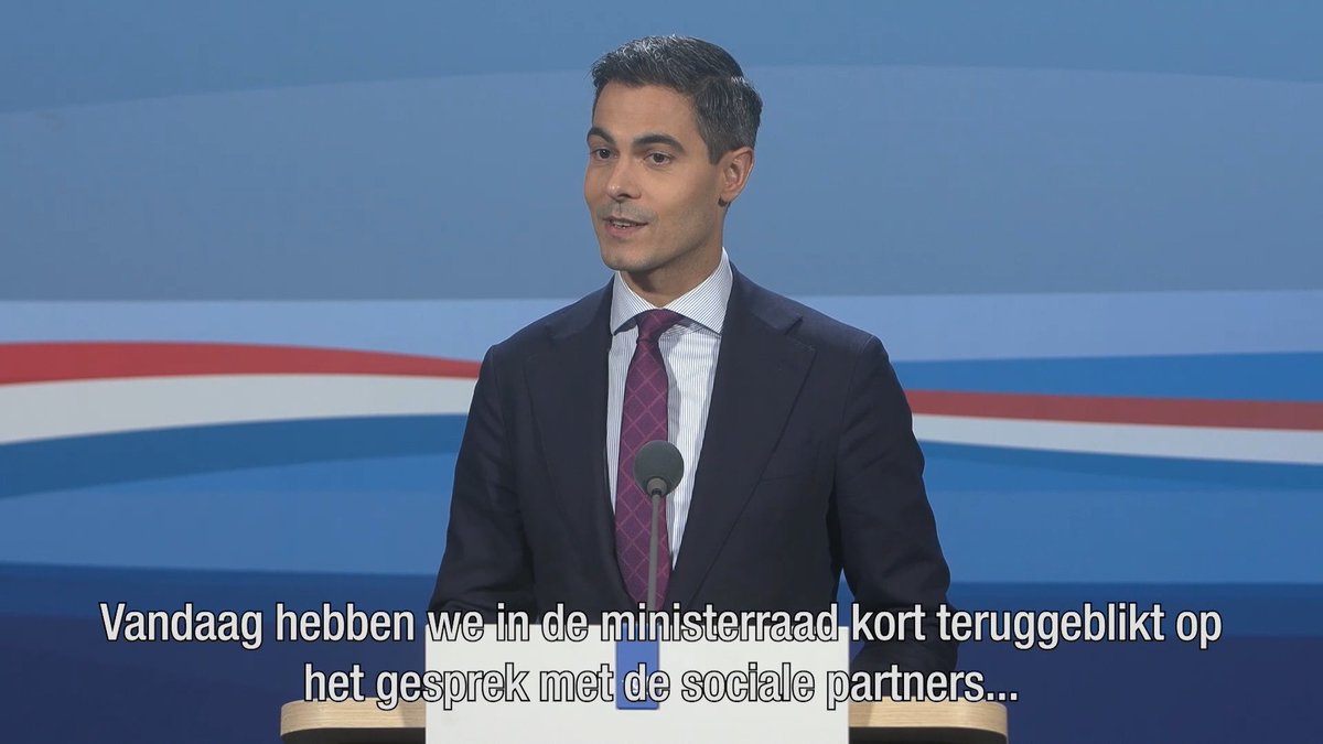 “We voelen daar allemaal de urgentie om afspraken te maken over een nieuw sociaaleconomisch fundament. Het kabinet, de vakbonden en de werkgevers willen zo samen ons land klaarstomen voor de toekomst. Dat is een toekomst waarin we een goede en houdbare sociale zekerheid hebben, in combinatie met een sterke, concurrerende economie.” Terugkijken: het inleidend statement van de wekelijkse persconferentie van premier Rob Jetten na de ministerraad. Met aandacht voor de weg naar een sociaal akkoord, de Europese meerjarenbegroting en het bezoek van António Costa António Costa.