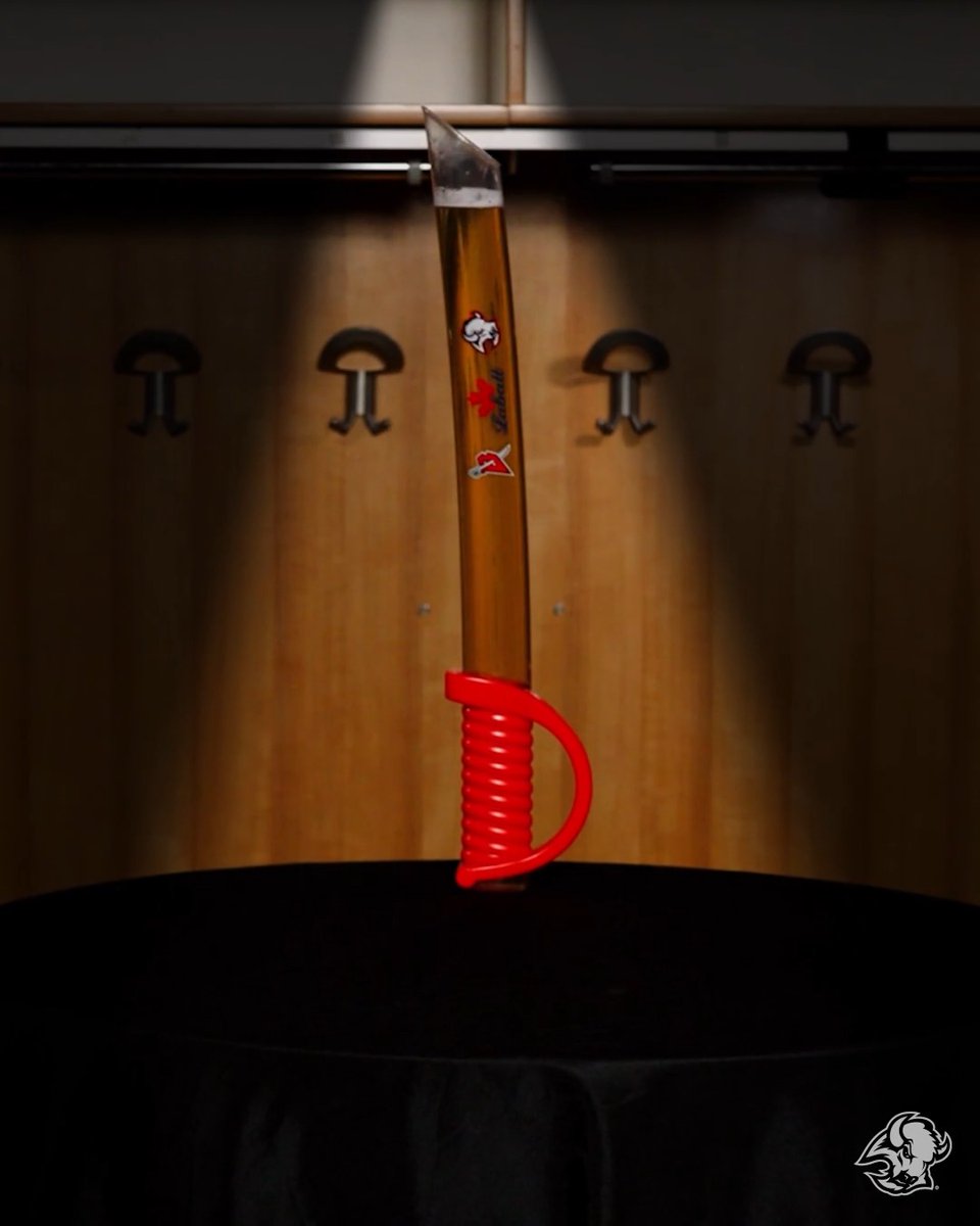 It's here and it's beautiful. 🤩 The brand new goathead beer sabres will be available pregame at all black and red games this season! → #LetsGoBuffalo | Labatt Blue Light