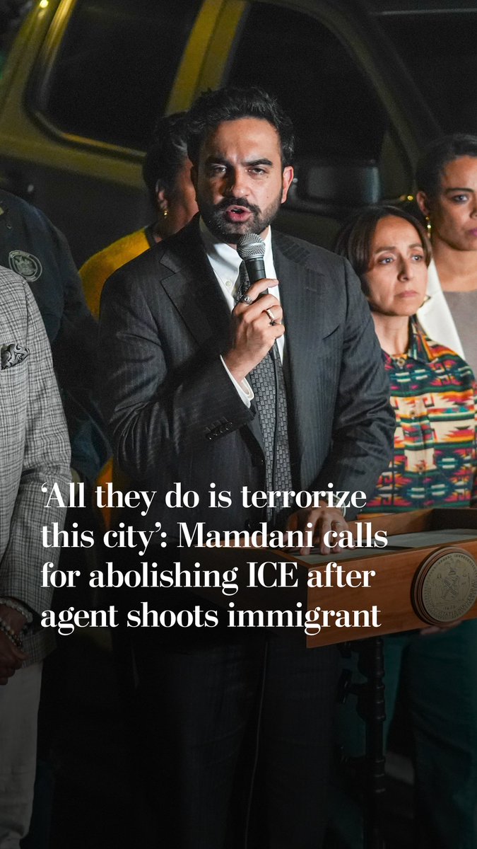An ICE officer fired at least seven rounds into a car on a crowded New York City street, officials said, wounding a man they were trying to detain while a 5-year-old sat in the car. Mayor Mamdani denounced the agency and said ICE should be abolished.