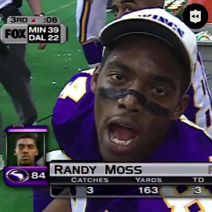 Randy Moss on Thanksgiving in 1998: 3 catches, 163 yards, 3 TDs. 🦃