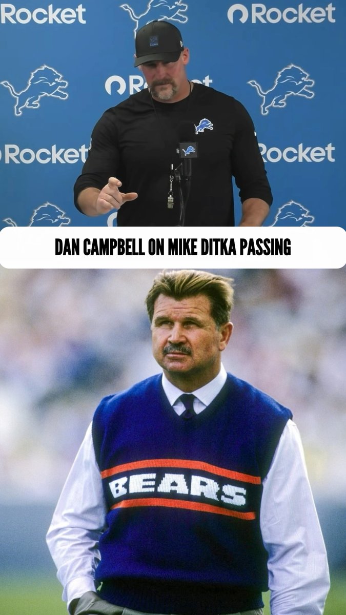 Dan Campbell gives a great story about Legendary HC Mike Ditka… RIP 🙏 🎥: Detroit Lions