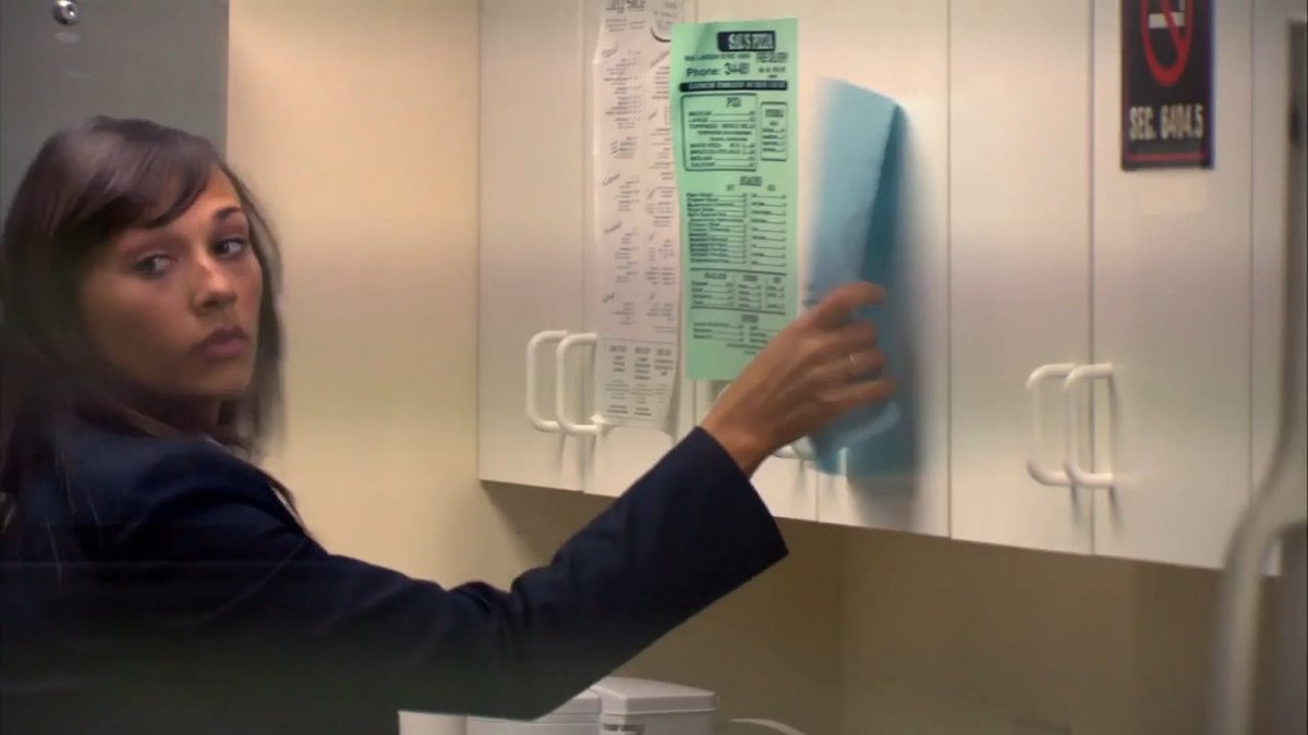 Karen tried to remove Pam’s art exhibition flyer