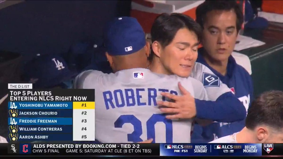 Top 5 players entering the NLCS right now, according to DeRo: 1. Yoshinobu Yamamoto 2. Jackson Chourio 3. Freddie Freeman 4. William Contreras 5. Aaron Ashby