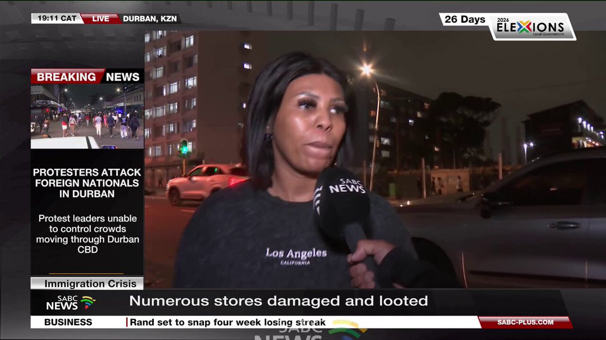 IMMIGRATION PROTESTS | A South African businesswoman in Durban CBD, who owns a salon and laundry business and employs about 22 people, says she is devastated after her businesses were broken into, looted and set alight. She says several televisions were stolen as tensions continue to escalate in the city centre.