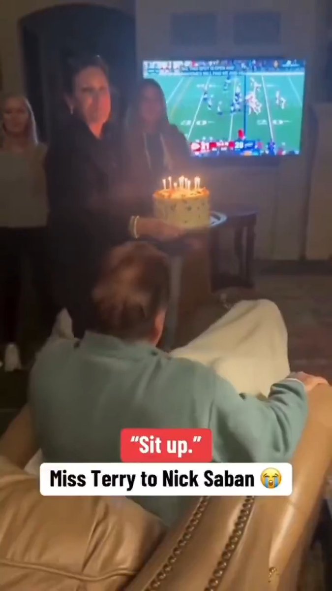 Coach sprang up IMMEDIATELY 🫡🤣 (via Kristen.Saban/TT) #cfb #collegefootball #ncaafootball #alabama #nicksaban