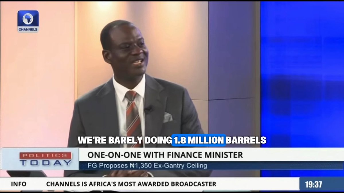 “We don’t have free crude that is enough to meet the demand of local refineries. Nigeria has more than 200 million people, and we are barely producing 1.8 million barrels.” — Taiwo Oyedele, Minister of Finance, on crude oil supply and fuel subsidy.