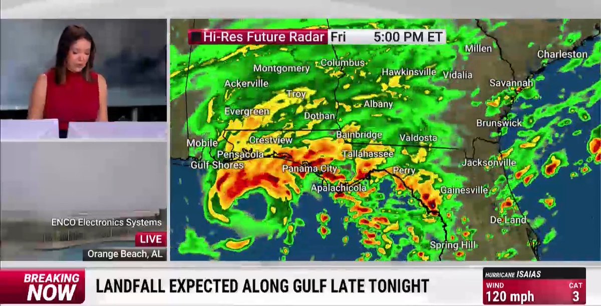 Heavy rain will increase across the Florida Panhandle as Hurricane #Isaias approaches landfall tonight, with the threat of flash flooding continuing into Saturday. Here's the latest: [Posted Oct. 9, 4:00 p.m]