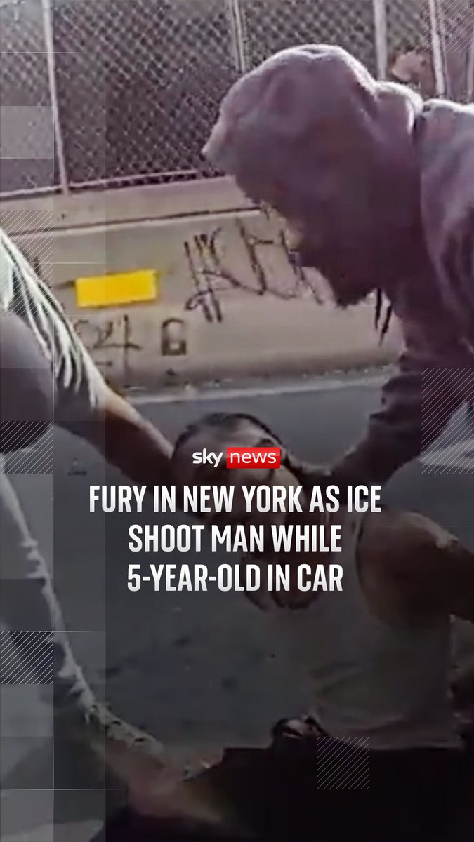 Bodycam footage shows moments after an ICE agent shoots a man in New York City while a 5-year-old is in the car. The 28-year-old man, who was identified by police as Oscar Belgal, survived and was treated at a hospital. Mayor Zohran Mamdani has expressed his outrage ⬇️