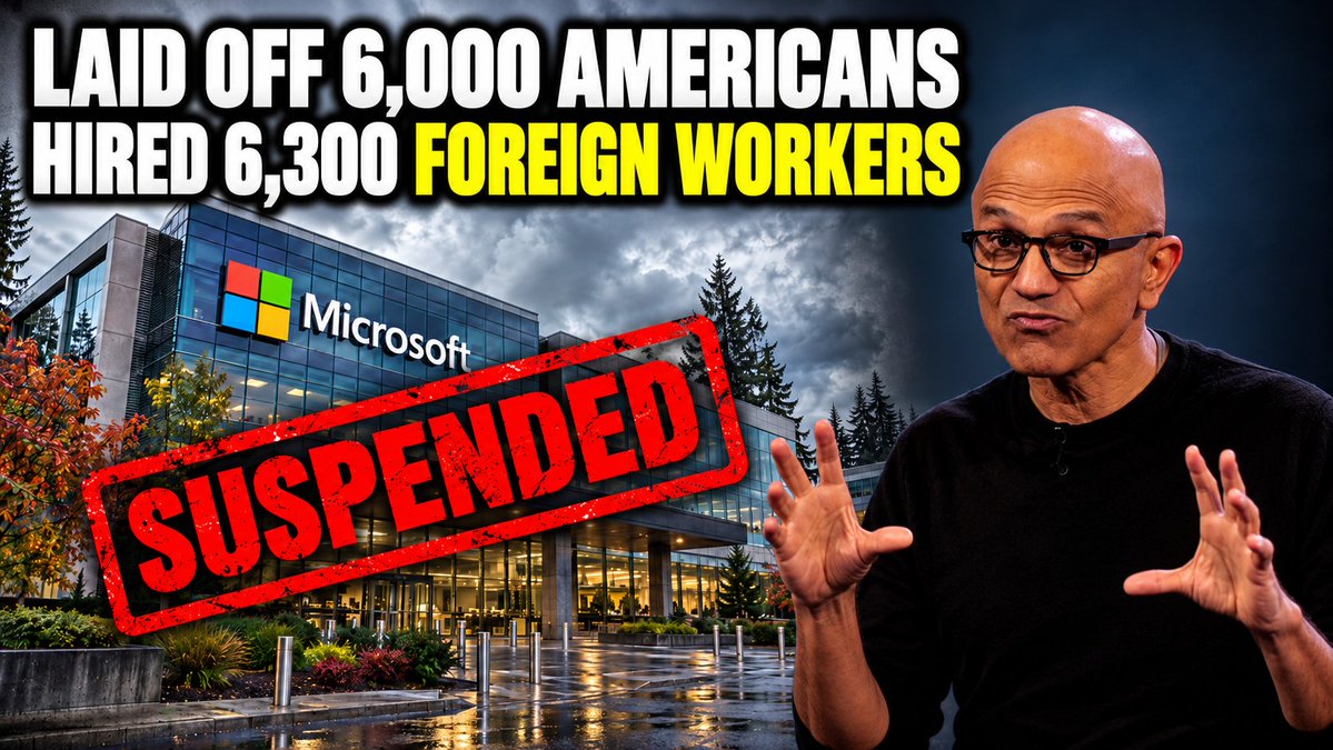 Microsoft laid off 6,000 American workers, then took 6,300 H-1B visas. JD Vance just kicked Redmond out of the green card program. Microsoft says most of those visas were renewals, not new hires. Vance says the program is riddled with fraud.