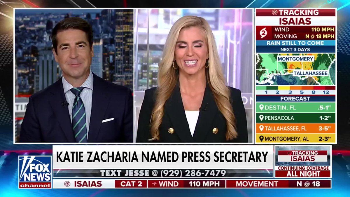 "I got a wonderful phone call from the chief talent recruiter, the president himself." White House Press Secretary Katie Zacharia tells Jesse Watters that President Trump personally reached out to recruit her, saying her strong support for his policies and willingness to fight for his agenda caught his attention. "And he loved what a fighter I was for him, Jesse," she adds. Zacharia says she plans to continue advocating for the president's policies in her new position.