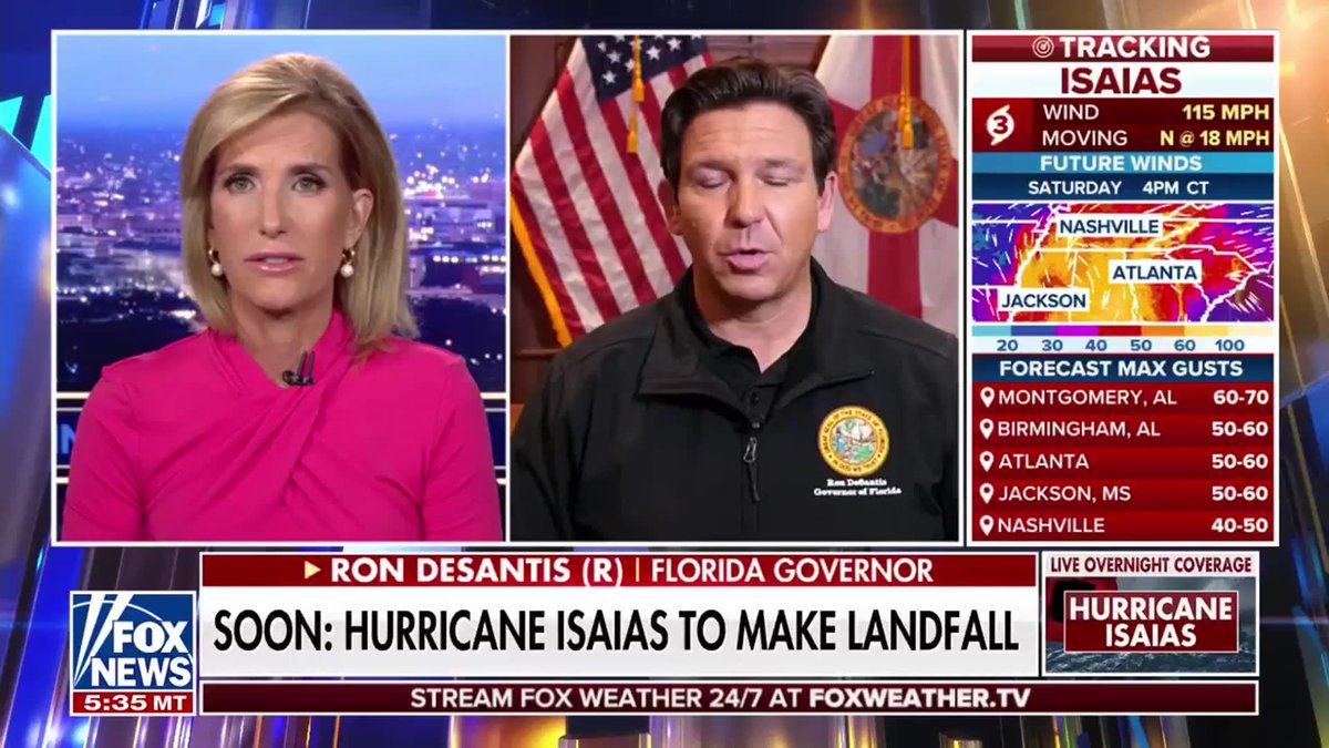 "We prepared for the worst." Florida Gov. Ron DeSantis tells Laura Ingraham that the state is ready for a potentially major hurricane, with more than 16,000 utility workers staged across Florida alongside National Guard members and emergency crews prepared for search-and-rescue operations. He says those teams will move quickly to restore power and clear roads once the storm passes. Follow live updates on the storm on FOX Weather: