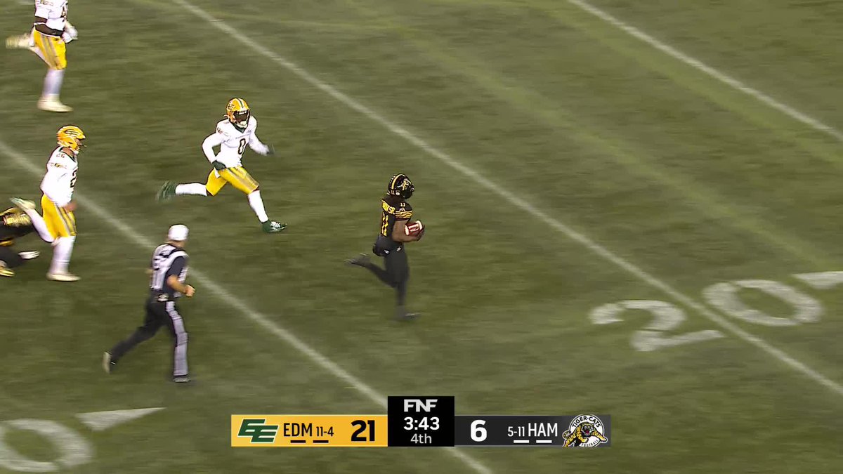 THE TIGER-CATS RESPOND WITH A KICK RETURN TD COURTESY OF ISAIAH WOODEN! 🤯 #CFL