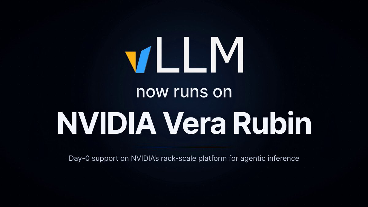 vLLM now supports NVIDIA Vera Rubin. The early results show more than 7.8x the throughput of GB200 on MiniMax M3 on AgentX. Inferact, NVIDIA AI, Red Hat AI, and the vLLM community have been bringing vLLM up on Rubin since it was announced. Here is where things stand. 🧵 1/5