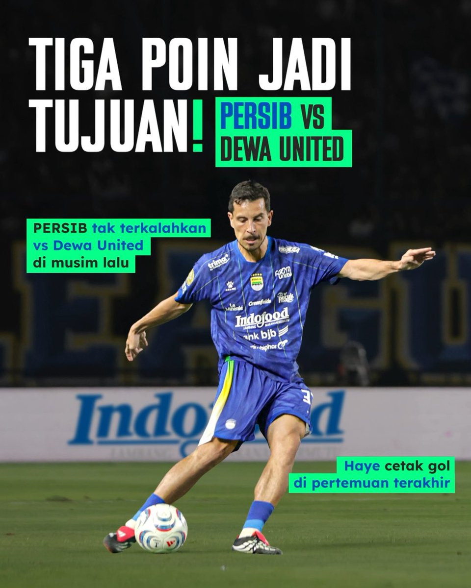 Kembali berjuang di Super League, Pangeran Biru jamu Banten Warriors akhir pekan ini. Tiga poin jadi tujuan, apalagi PERSIB tak terkalahkan di dua duel musim lalu. Terus #BangkitkanSemangat dukungan bareng Indomie, sponsor resmi PERSIB. #IndofoodxPERSIB #Indomie #PERSIB #HadapiDenganIndomieJumbo