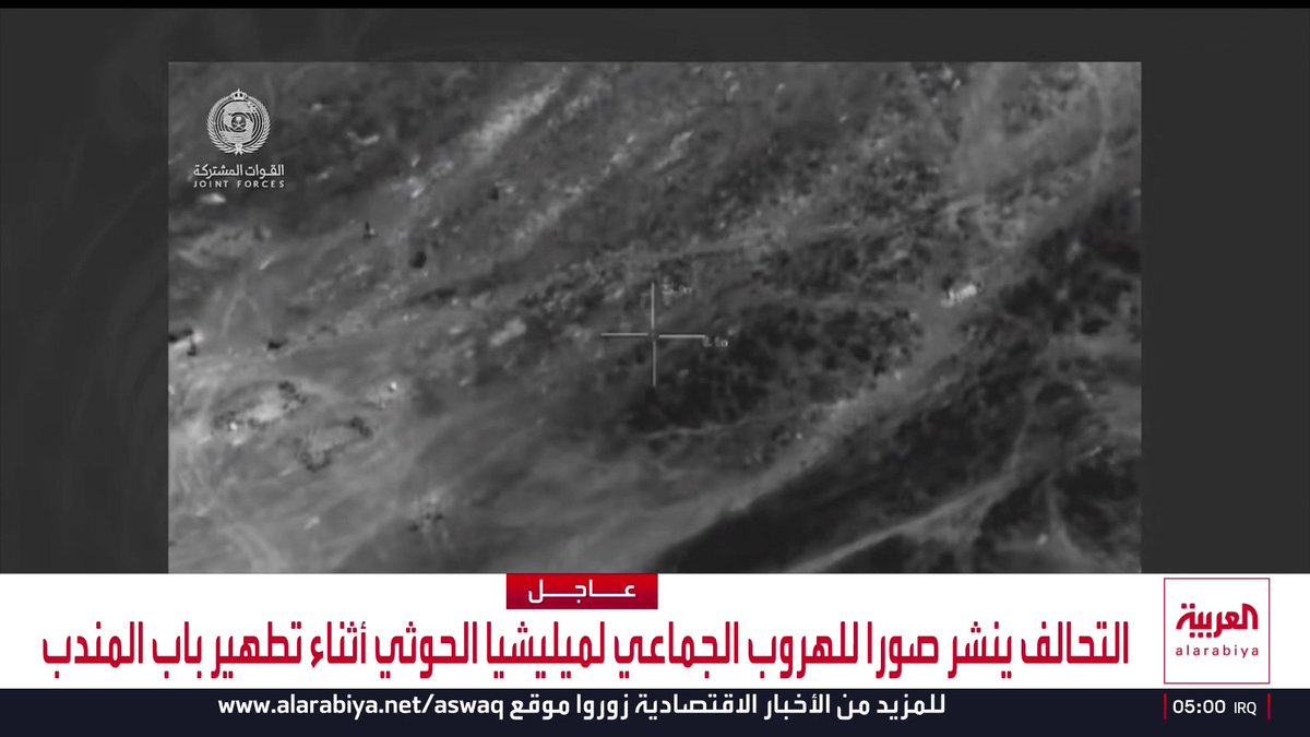 التحالف ينشر صورا للهروب الجماعي لميليشيا الحوثي أثناء تطهير باب المندب