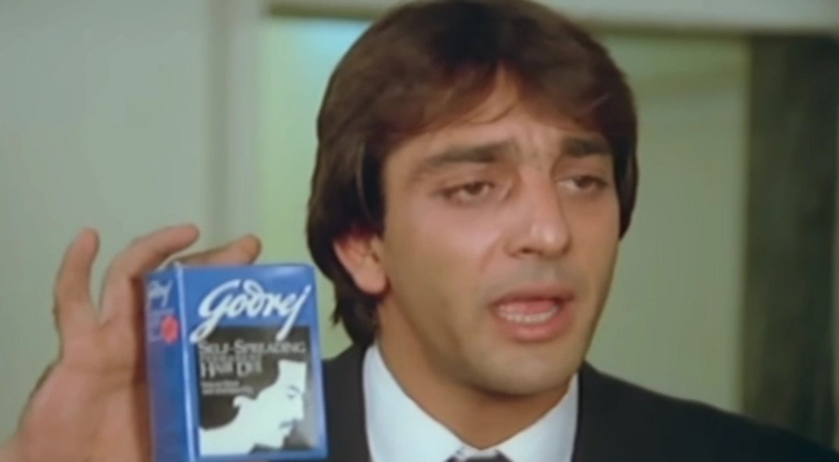 There has always been product placement in movies.🎥 Quote your favourite product placement in a movie.🎥 Mine is Inaam Dus Hazaar (1987), starring Sanjay Dutt, promoting Godrej Hair Dye."