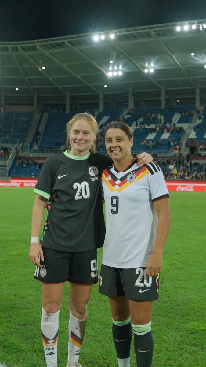 Catching up with former club teammates on the international stage 🤝🌍 #Matildas #GERvAUS