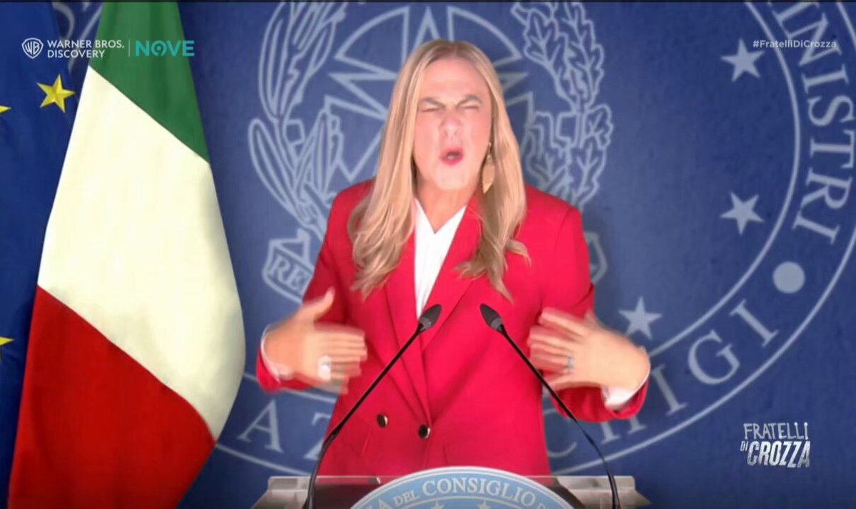Crozza Meloni esulta per il Melonellum a colpi di fiducia "ero contro il mettere la fiducia sulla legge elettorale nel 2017? vabbè ero pischella avevo un'altra età non c'erano tracce di ialuronico" ridere per non piangere #Crozza #Melonellum #FratellidiCrozza #Meloni #10ottobre