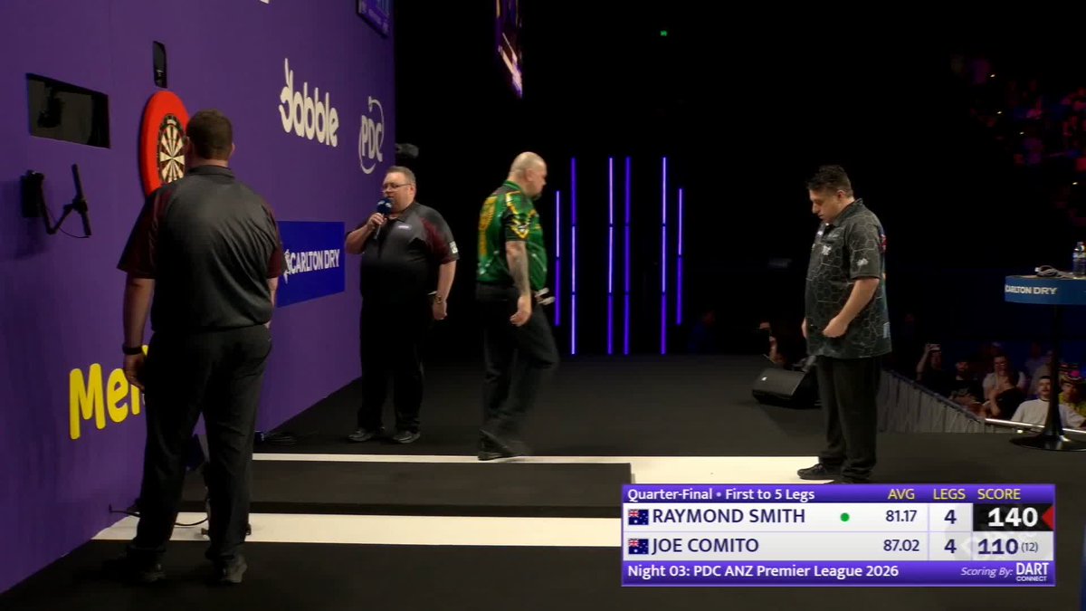 SMITH AVOIDS ANZ PREMIER LEAGUE UPSET! Raymond Smith held his nerve in a last-leg decider against Joe Comito, surviving four match darts before pinning tops to seal a dramatic 5-4 win! 📺 #ANZPL | Night Three