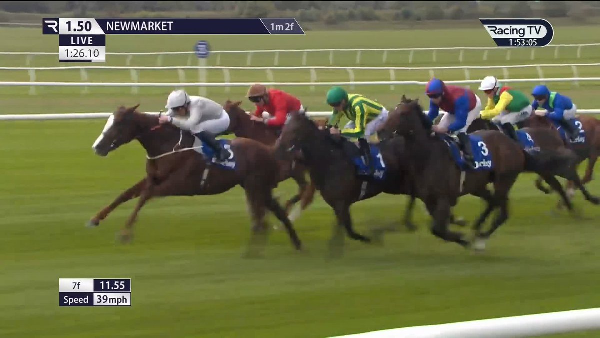 Easy! Beresford third Drumbeat (Wootton Bassett) dots up going up in trip in the Group 3 Native Trail Zetland Stakes for Ryan Moore and Aidan O'Brien Newmarket Racecourses