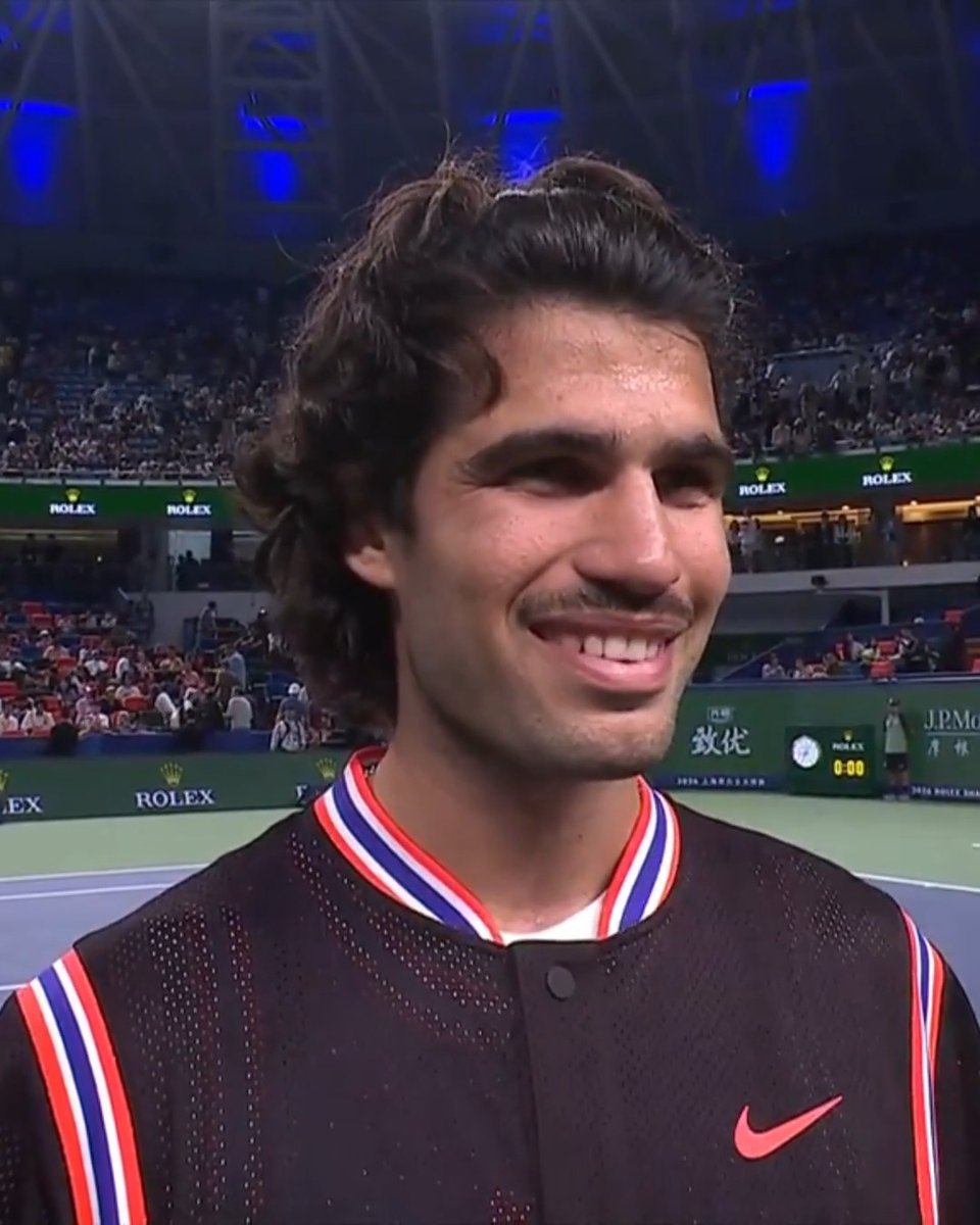 A lifelong dream realised 🥸 Carlos Alcaraz explains the inspiration behind his new Shanghai look. Rolex Shanghai Masters | #RolexShanghaiMasters