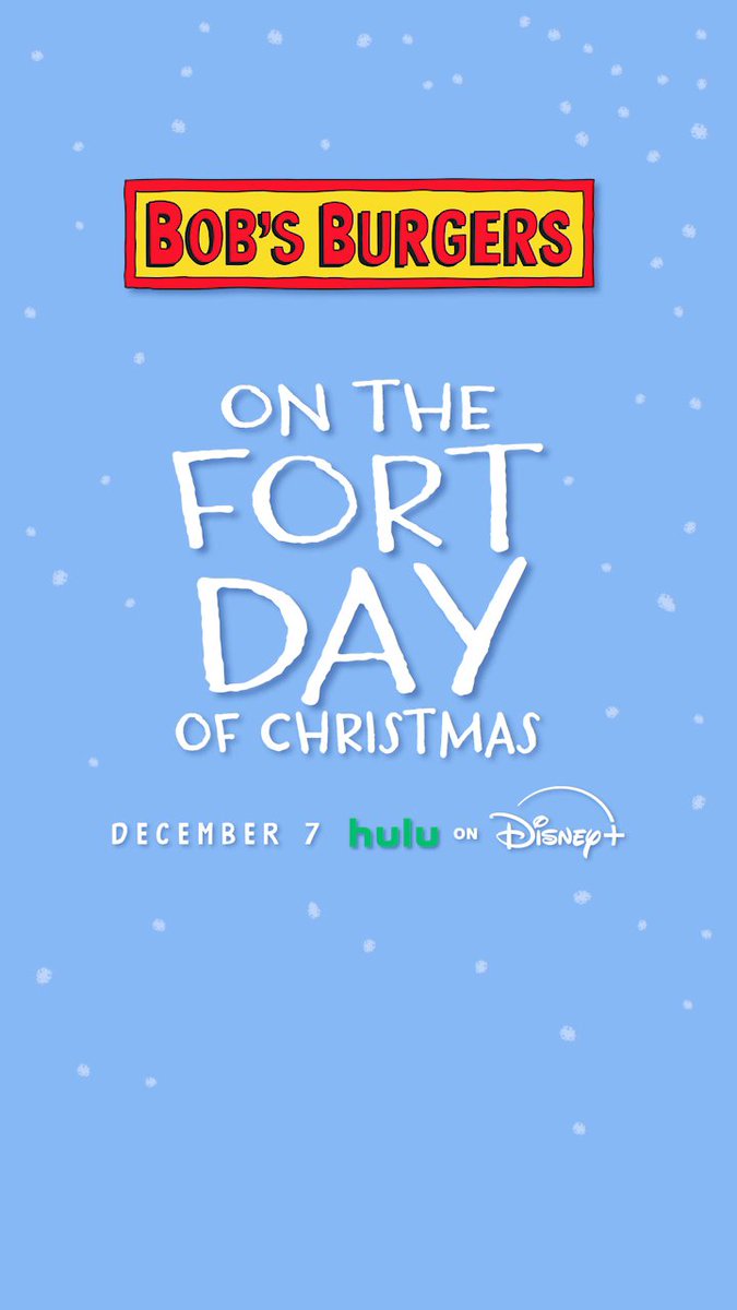 #NYCC got us in the holiday spirit. Stream “On the Fort Day of Christmas,” a Bob's Burgers Holiday Short, December 7 on Hulu and Hulu on Disney+!