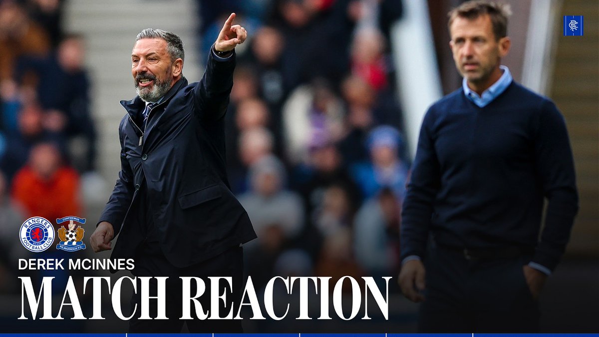 💭 "Job done. The crowd were brilliant from the get-go. Just wish we'd added to the scoreline in the second half." 🎙️ Derek McInnes spoke to RangersTV following today's victory over Kilmarnock at Ibrox.