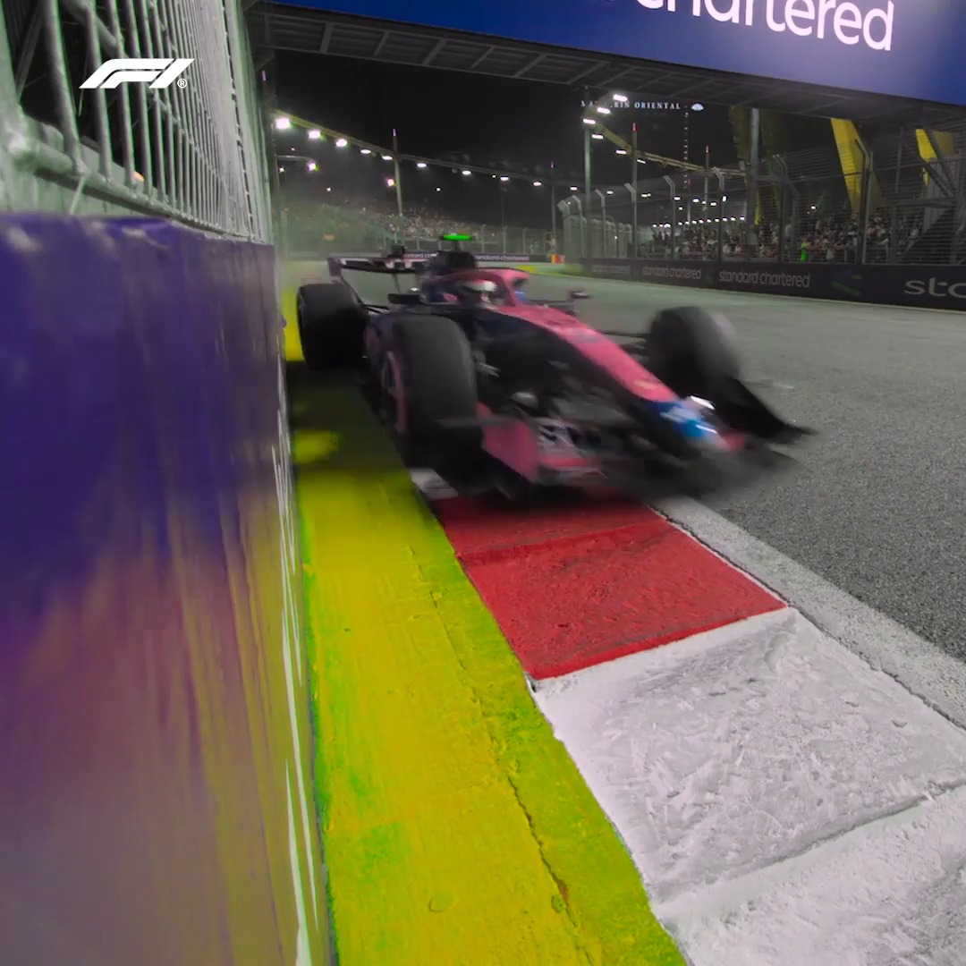 Franco slaps the wall 💥 #F1 #SingaporeGP