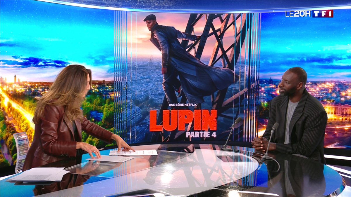 Saison 4 de la série "Lupin" : "C'est la première fois que je suis showrunner (...) C'est une saison particulière", Omar Sy 🔴 📺 #LE20H #JTWE de TF1 avec Anne-Claire Coudray