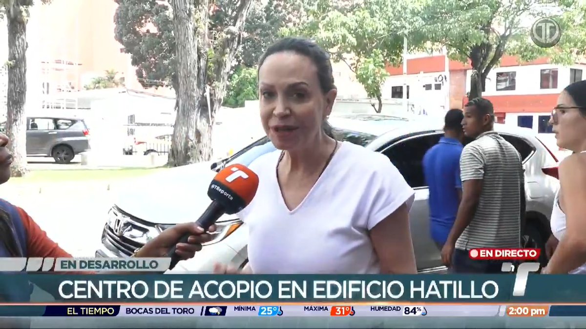La líder opositora venezolana, María Corina Machado, acudió al centro de acopio establecido en el edificio Hatillo de la Alcaldía de Panamá, donde mostró su respaldo a los panameños en este momento de crisis y luego de que Venezuela también viviera un episodio de emergencia en el mes de junio. "Le estamos profundamente agradecidos a este país", expresó.