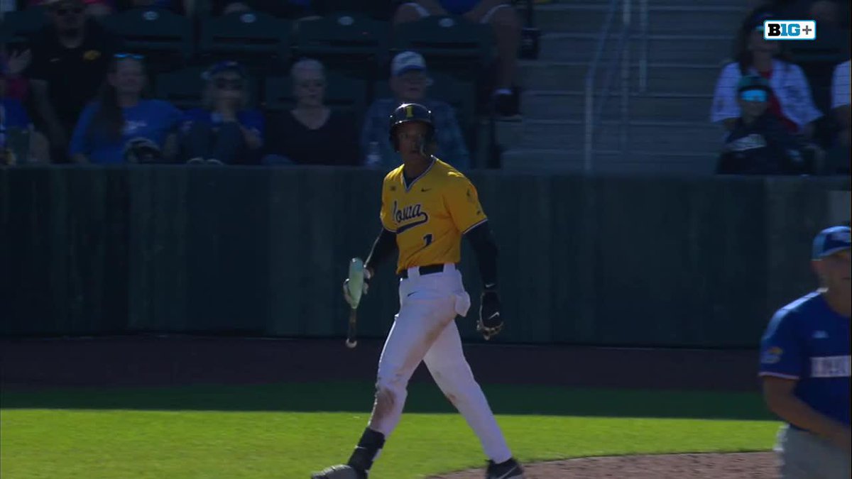 "CREAMED INTO THE CORN!" 🌽 Myles Davis got every bit of this grand slam in Iowa Baseball's exhibition win over Kansas at Field of Dreams.