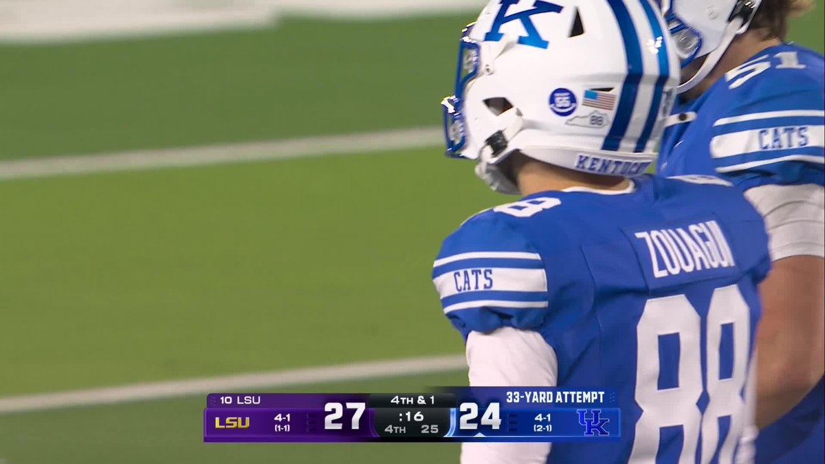 REDEMPTION FOR ADAM ZOUAGUI TO SEND IT TO OT AGAINST NO. 10 LSU 🔥 Zouagui missed his prior two field goals.