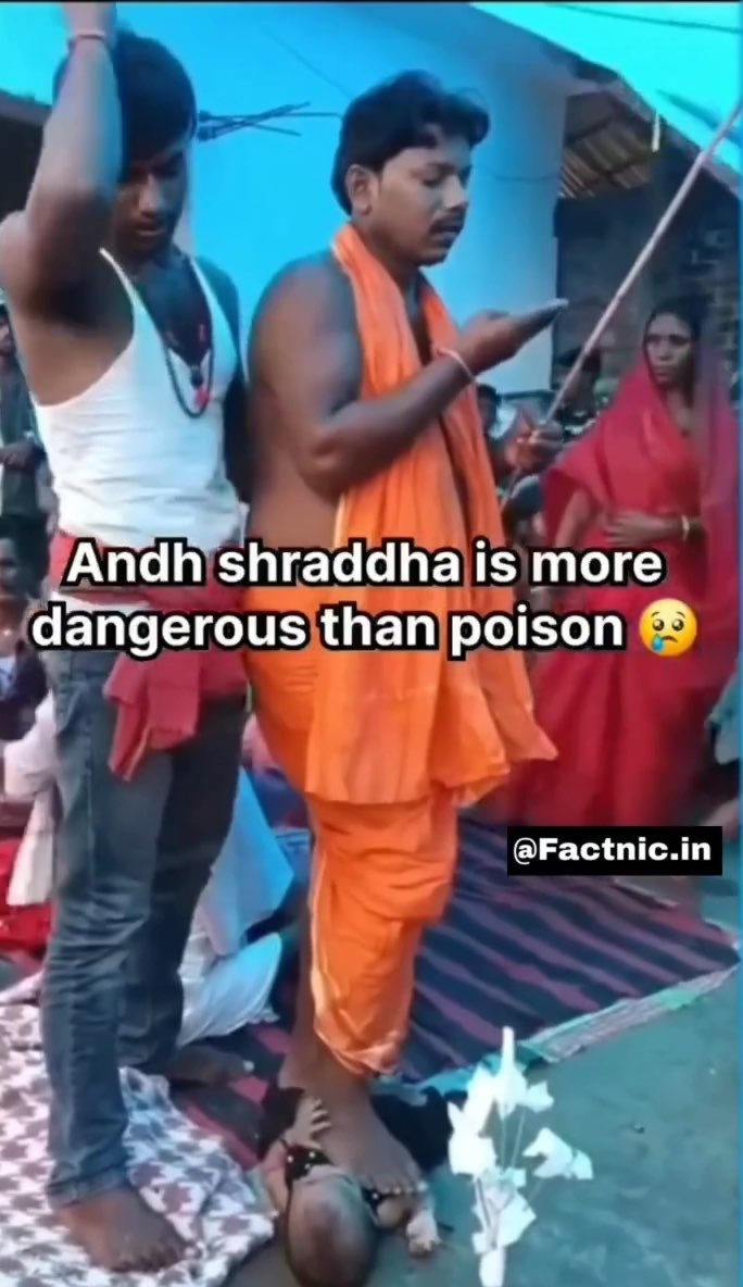 Imagine a grown up men standing on a less than a year old baby… Andh shraddha is so much that a mother is allowing that to happen to her child… Baba series of India