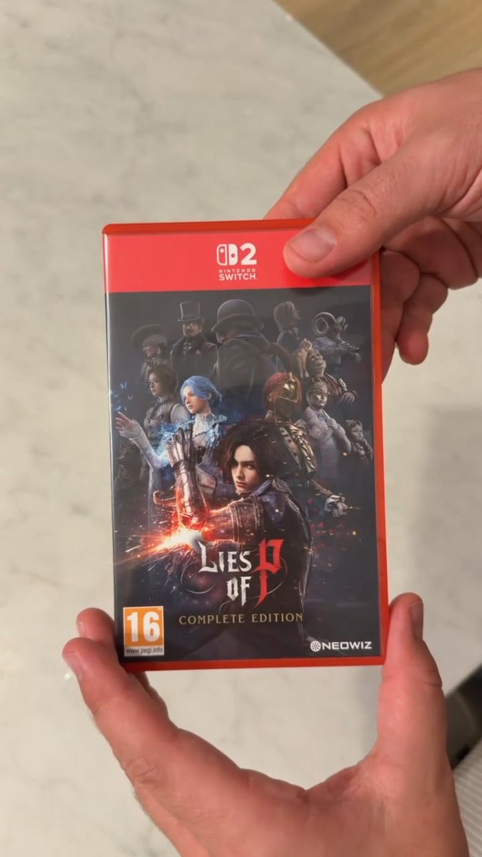 Lies of P Complete Edition propose une superbe édition physique sur Switch 2‼️ Le jeu est entièrement sur la cartouche et il y a même une surprise à l’intérieur de la boîte ⬇️