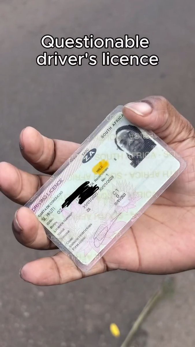 Female driver found in a possession of Male drivers license 🙄