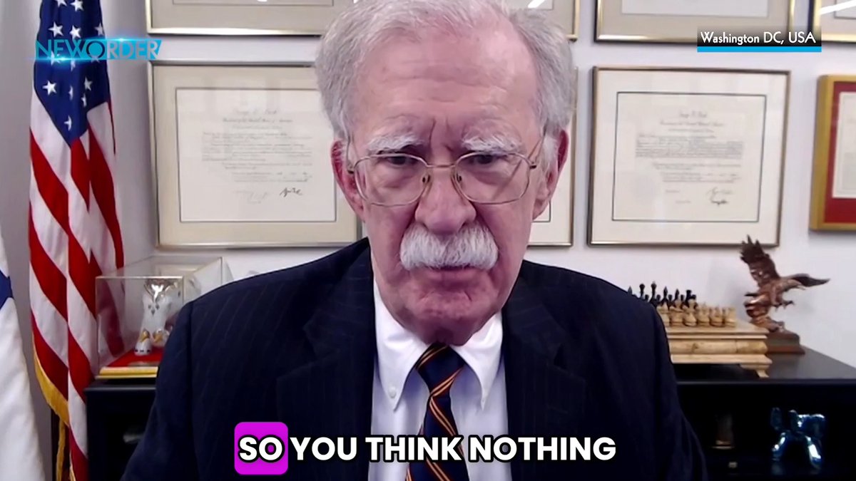 JOHN BOLTON VS AFSHIN RATTANSI: Should India🇮🇳 stop importing Russian🇷🇺 energy? Afshin Rattansi: ‘Is it your view that there are people in the American establishment at the State Department and the Pentagon who really believe India is going to stop importing Russian energy? Is that a serious idea?’ John Bolton: ‘It would be worth considering whether supporting the economy of a country that supplies China with high-end weapon systems that could be used against India over the long term really is in India’s geostrategic interest.’ Afshin Rattansi: ‘So you think nothing of the handshake between Modi and Xi Jinping? You think it represents nothing?’ John Bolton: ‘It represents a very clear-eyed view that India has to look out for its own national interest, and that doesn’t surprise me at all. The real question is understanding what China’s near-term and long-term objectives are. It’s unmistakable that what China seeks in the near term is hegemony along its periphery and, over the longer term, hegemony in East and South Asia.’ -Ambassador John Bolton, Donald Trump’s former National Security Advisor, on the latest episode of New Order. Watch the full interview in the quoted post below. 👇 John Bolton