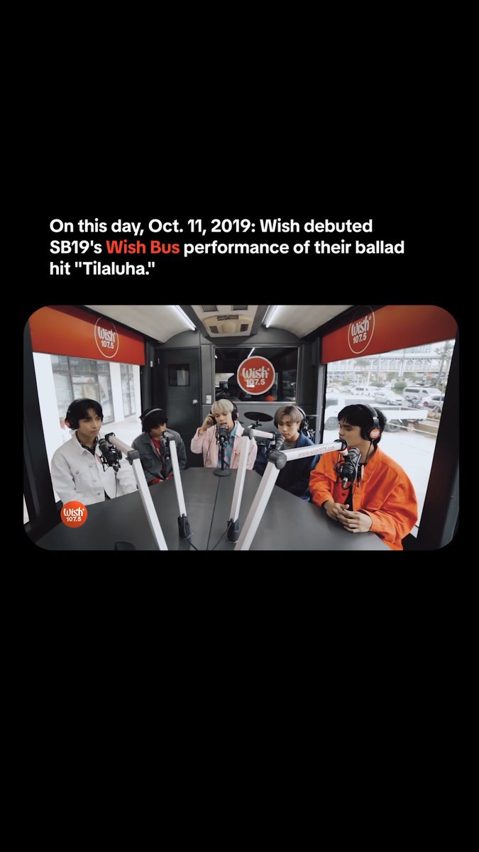 Throwing it back to this ballad Wishclusive from SB19! On this day, Oct. 11, 2019: Wish debuted SB19's Wish Bus performance of their ballad hit "Tilaluha."