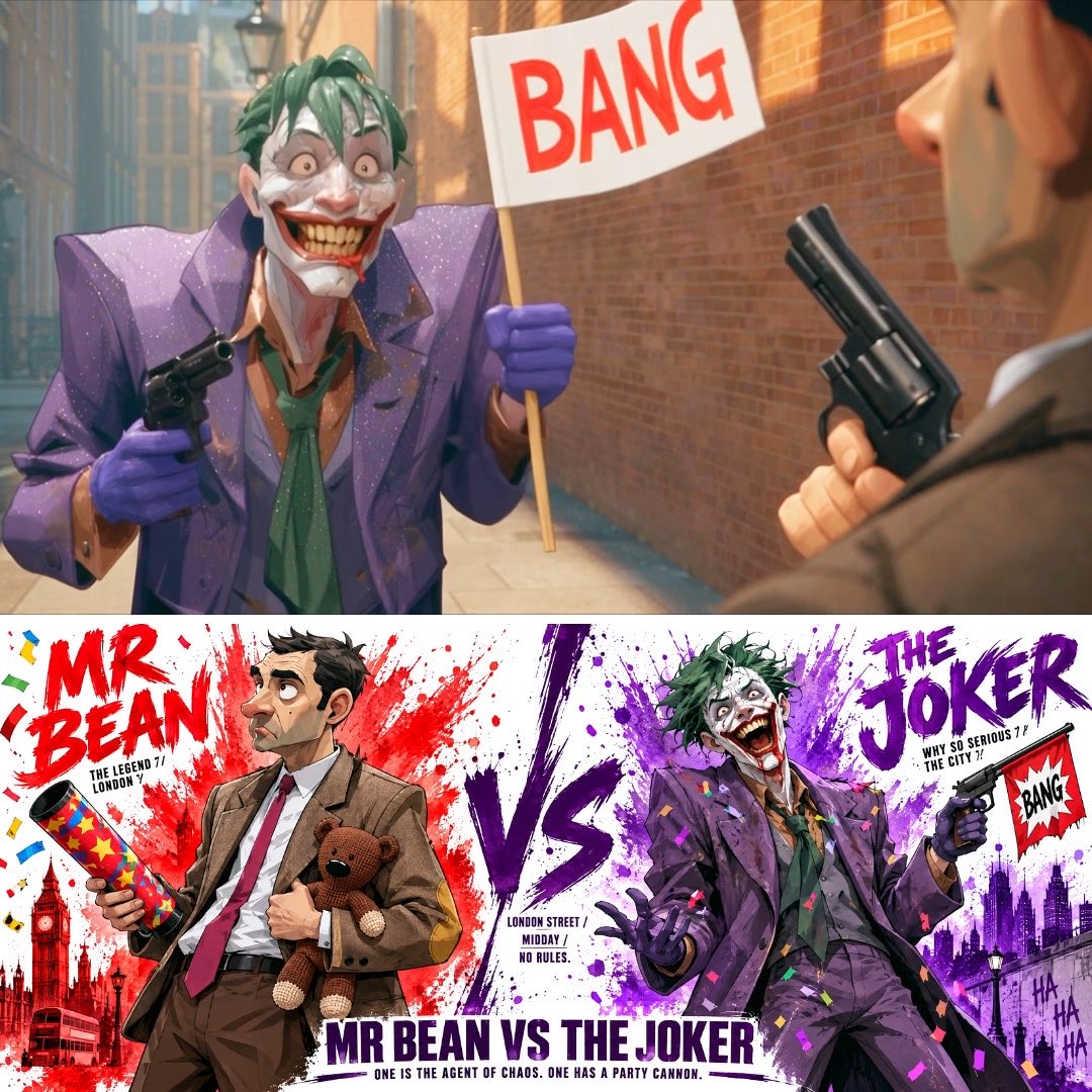 The Joker had a plan for everything. He did not have a plan against Mr. Bean🃏🧸 Seedance 2.5 + GPT Image 2.5 Prompt👇🏻