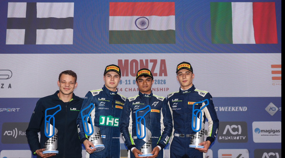 Indian National Anthem in Italy ft. Ary Bansal - His maiden E4 race win here at Monza 🇮🇹