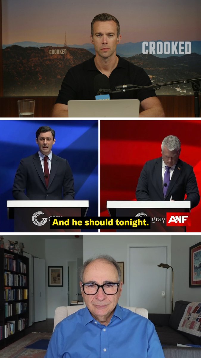 "This debate was the most brutal thing I’ve ever seen. I thought they were going to have to remove Collins on a stretcher after this debate." –David Axelrod reacting to the Jon Ossoff vs. Mike Collins debate.