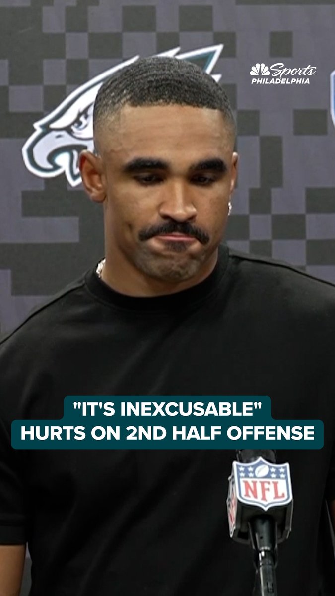 "That's not the standard and it's inexcusable." Jalen Hurts knows the Eagles' second half offense has to improve.