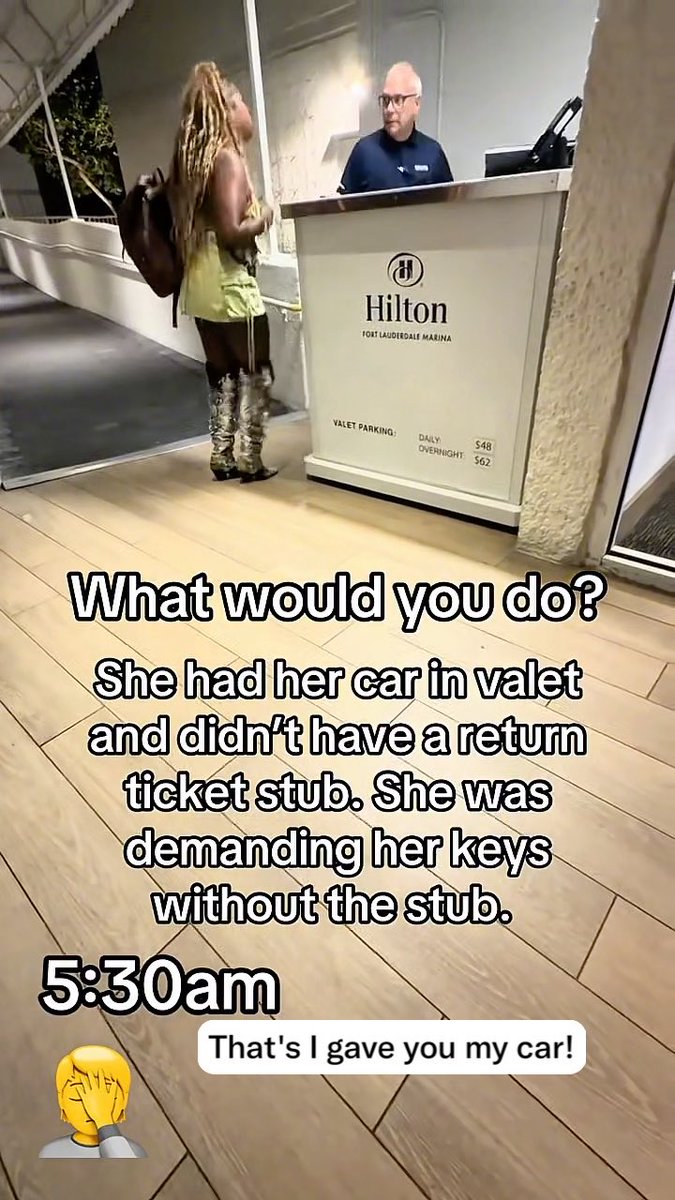 She shows up at 5:30am demanding the keys to her car from the valet attendant. A manager shows up trying to defuse the situation but nothing stops her from yelling. The only problem is she doesn’t have a valet stub showing it’s her car. What would you do in this situation?