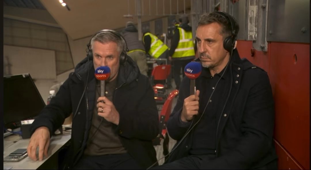 Neville: ‘Does he understand how important it is for him to score and assist goals? When I watch Wirtz I always think I’m watching some sort of RONDO or LINEBALL.’ Carragher: ‘He’s a FIVE A SIDE player!’ Neville: ‘Like come on, you’ve got to think about two things, ASSISTS and GOALS.’ Carragher: ‘Every time I watch Cherki, Bruno, Palmer play, they’ll score or assist. If they don’t, they come VERY close to. Palmer has 8 G/A in his last 10 games, that’s TOP LEVEL. Wirtz NEVER looks like scoring a goal.’ ‘Liverpool play with touchline wingers, not inside forwards like Salah & Mane. So if you’re number #10 isn’t going to score and your wingers hug the touchline, you only look at you’re centre forward as the ONLY player who’s going to score.’ ‘Liverpool have a REAL PROBLEM with scoring and creating chances under Iraola, and that’s what you bought Wirtz for! He’s doesn’t offer anything defensively and he’s not offering anything going the other way.’ ‘We NEED more and we can’t wait any LONGER.’ {Sky}