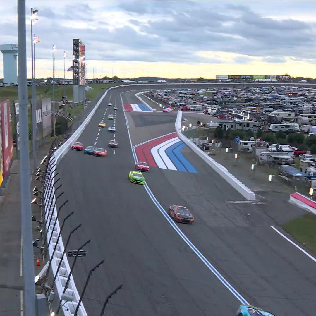 This cool-down lap was anything but calm. Ricky Stenhouse Jr. and Michael McDowell make contact.