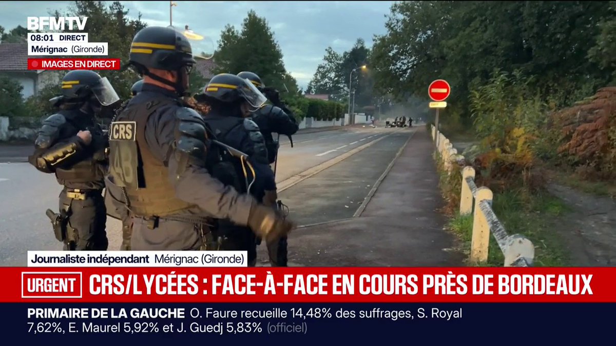 La semaine commence comme la précédente, avec des pandores casqués qui font la chasse aux lycéens